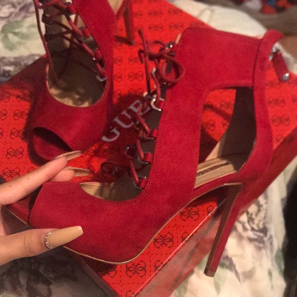 Red guess heels
